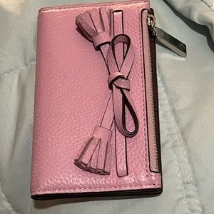 Kate spade pink card holder with zipper pocket